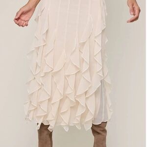 Sky To Moon Ruffle Romance Midi Skirt